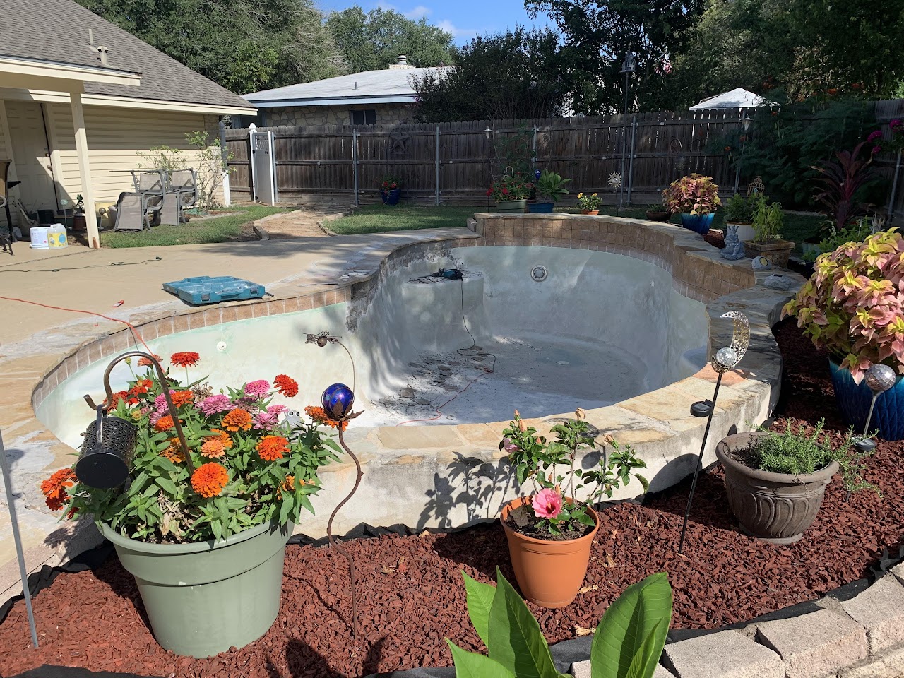 Pool before - worn and faded surface